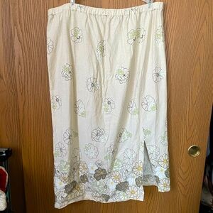 CJ Banks Linen Floral Skirt